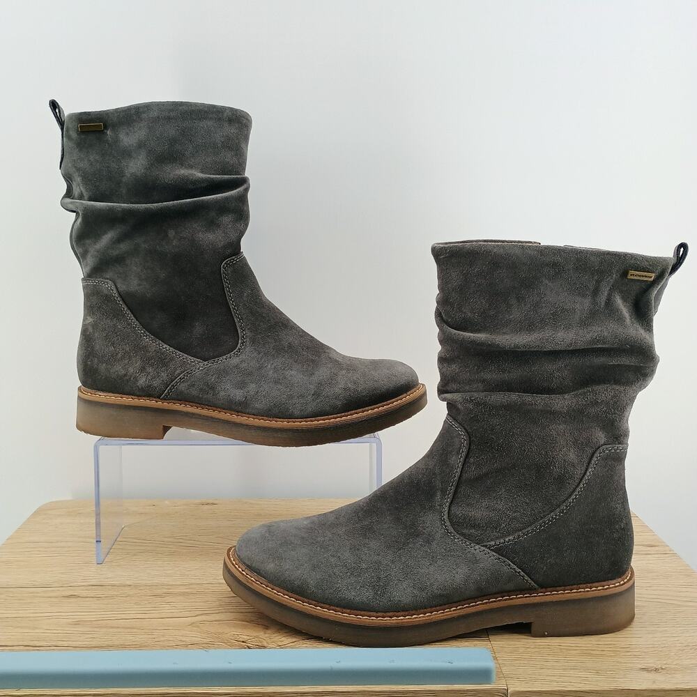 Comfortiva Renata Grey Suede Waterproof Slouch Boots Women’s Size 9.5 Mid-Calf